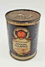 Vintage 2 Oz A & P Allspice Pepper Tin Atlantic & Pacific Tea Co New York