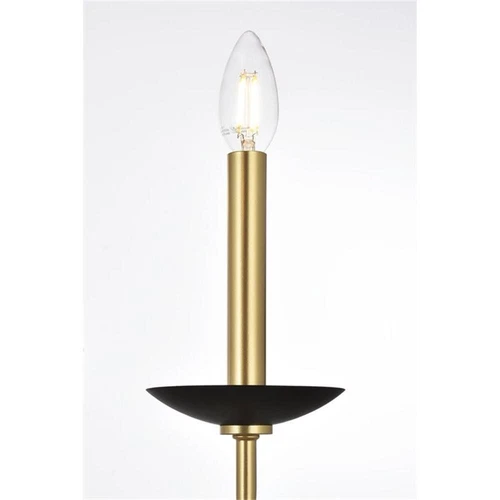 Living District Cohen 6-Light Mid-Century Style Metal Pendant in Black/Brass - Picture 5 of 7