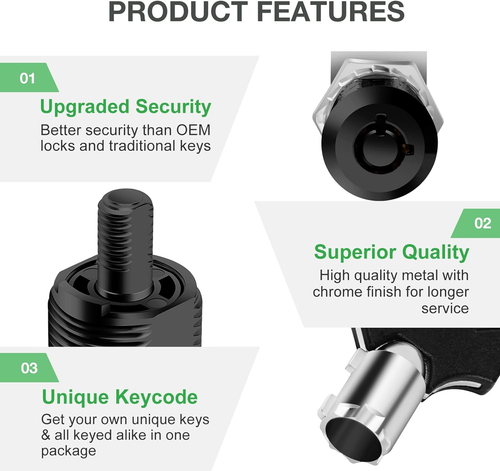 10 Pack Cabinet Lock with Keys, 1-1/8" RV Storage Lock Keyed Alike, RV Locks for - Picture 4 of 12