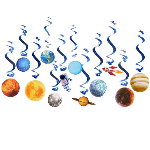Easy Joy Solar System Hanging Swirl 12 Pieces Decorations Outer Space Party P... - Picture 2 of 7