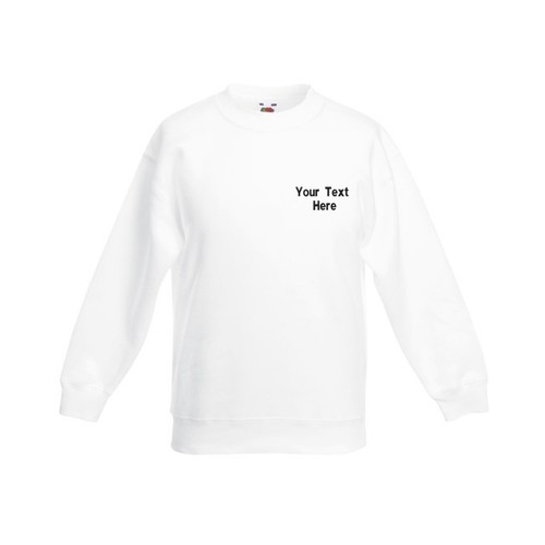 Personalised Embroidered Fruit of the Loom Kids Classic Sweatshirt School SS201 - Picture 11 of 11