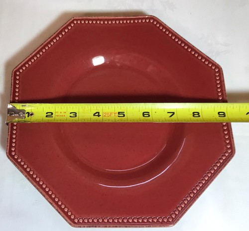 Juego de 10 platos de ensalada octogonales Food Network arándano rojo provenza, 9" - Imagen 8 de 8