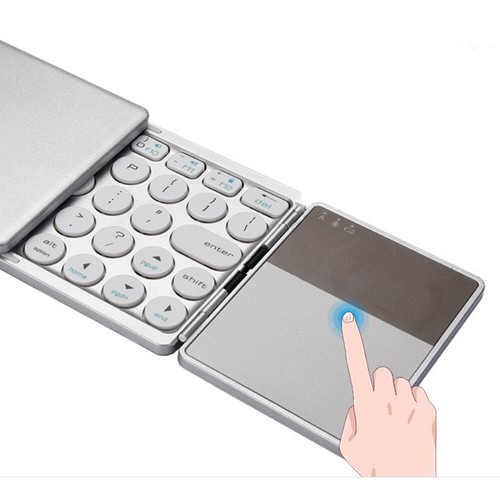 Wireless Keyboard with touchpad Three-fold Portable Rechargeable Bluetooth - Bild 7 von 7