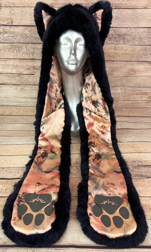 Authentic SpiritHoods Indigo Wolf Luxe Tissavel Faux Fur Hood Hat - Picture 1 of 13