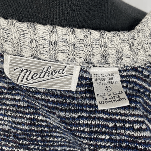 Vintage Method 80’s-90’s Grandpa Oversized Blue Abstract Sweater - Men’s L - Picture 5 of 5