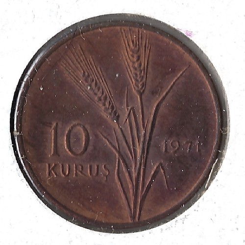 Moneda Türkiye 10 Kurus 1971, KM891.1 - Imagen 3 de 3