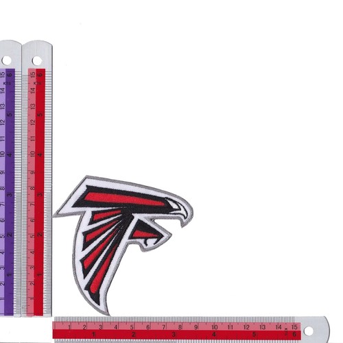 10 piezas Tela artesanal de parche de hierro con logotipo de fútbol americano de los Atlanta Falcons talla 3,0" x 3,5" - Imagen 9 de 12