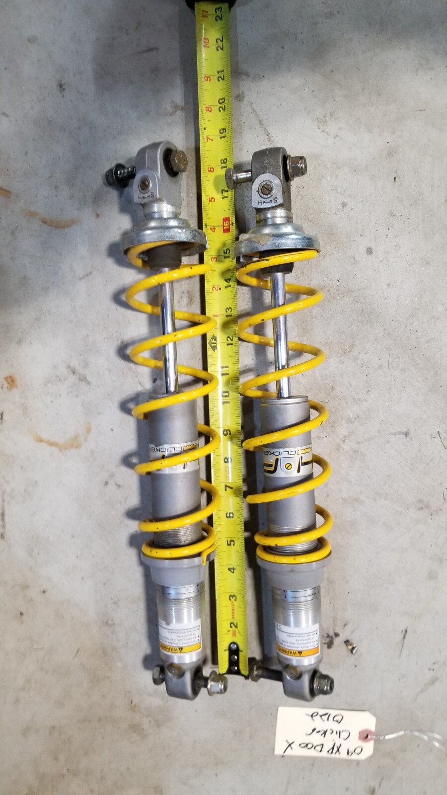 Skidoo HPG X Front Ski Shocks Spring 800r XS XP 600 Etec Clicker Doo