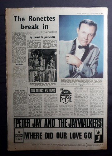 RECORD MIRROR No. 183 11th September 1964 ~ The Bachelors ~ Gerry Marsden ~ Shad - Picture 14 of 14