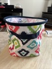 Thirty-One Round Utility Tote Bin Collapsible 9” High Candy Corners Organize