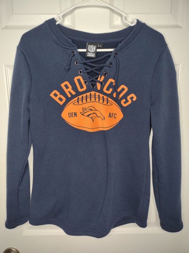 Denver Broncos NFL Team Apparel lace-up pullover sweatshirt. Women’s specific...