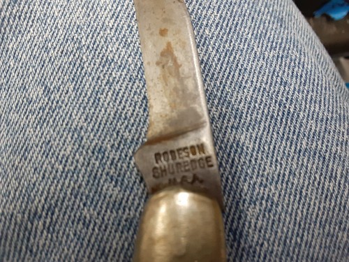 Vintage ROBESON 522482 Single Blade Dogleg Trapper Stag Used Preowned SHUREDGE - Picture 9 of 9
