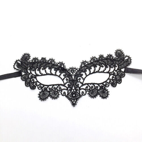 Sexy Damen schwarz Spitze Augen Gesichtsmaske Maskerade Party Ball Abschlussball Halloween Kostüm - Bild 6 von 9