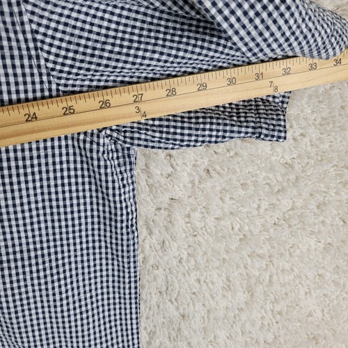 Old Navy Seersucker Shirt Men's 2XL Black Check Gingham Button Short Sleeve NEW - Picture 7 of 9