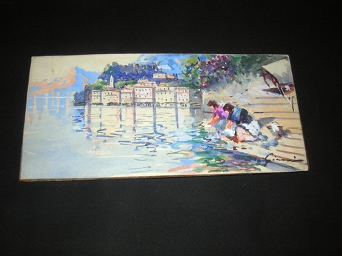 Pequeña pintura de paisaje del siglo XX, firmada por Gianni - Imagen 2 de 6
