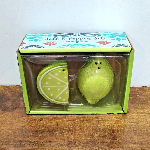 Lime Salt and Pepper Shakers, New Open Box