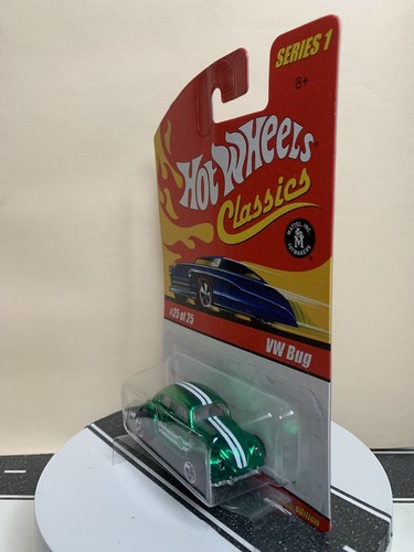 2004 Hot Wheels Classics Series 1 VW Bug Volkswagen Beetle Green/White #25 NIP - Picture 6 of 14