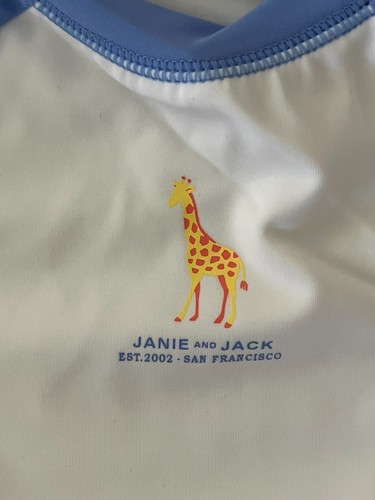 Neu mit Etikett Janie and Jack Outfit 3 6 M schützendes Badeshirt Shorts Giraffen - Bild 3 von 6