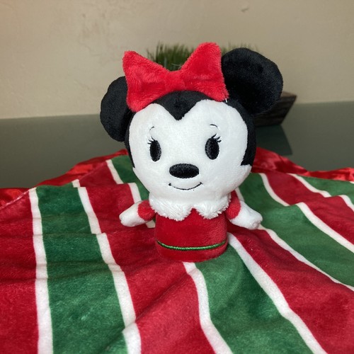 Disney Itty Bittys Minnie Mouse Plush Lovey Blanket Christmas Holiday 15 In Sq - Picture 2 of 9