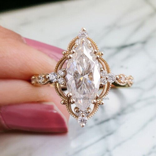 1.80 CT Marquise Moissanite Bridal Set Wrap Ring Unique Engagement Ring FD318 - Picture 4 of 10