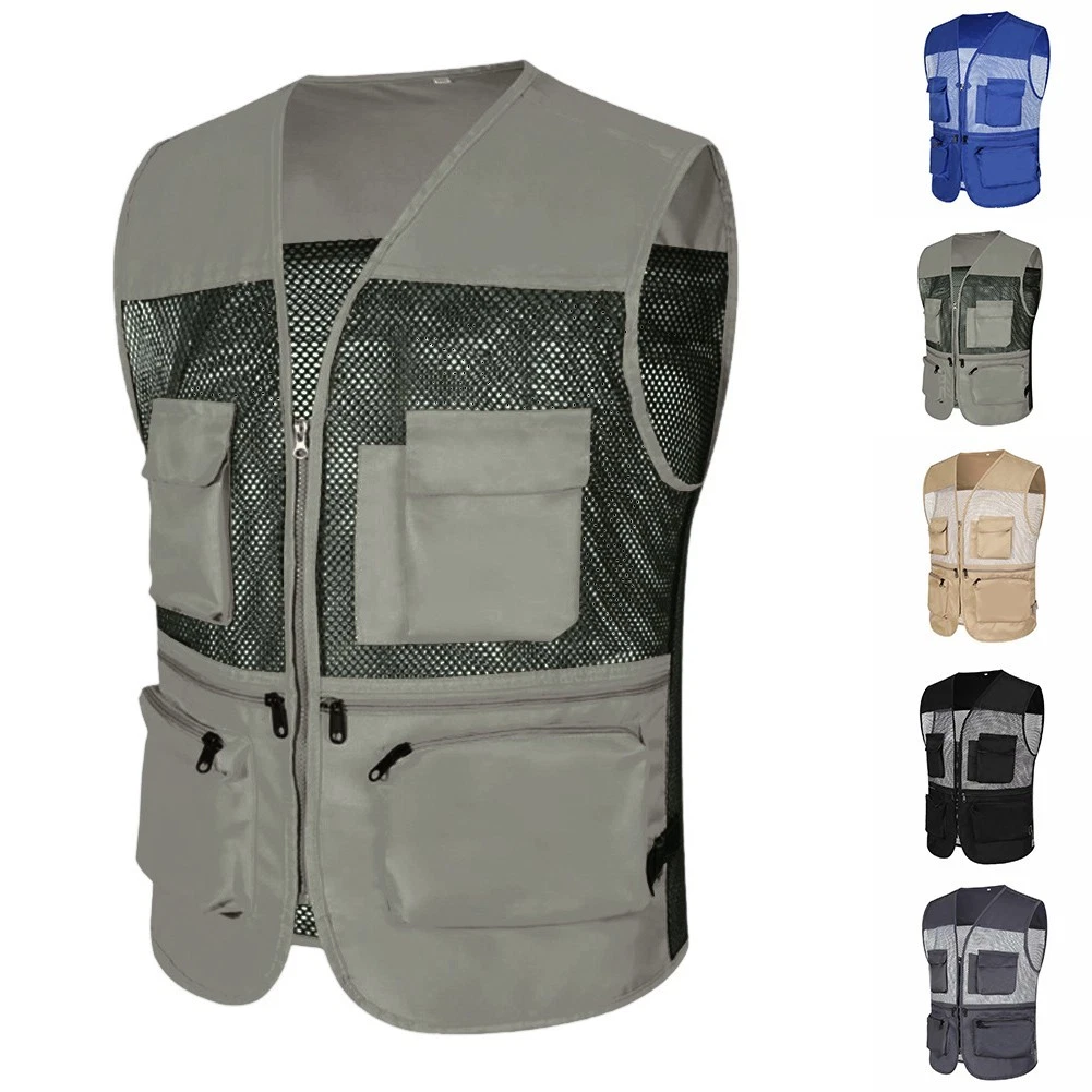 Sleeveless Men's Mesh Waistcoat for Fishing Photography and Outdoor Work