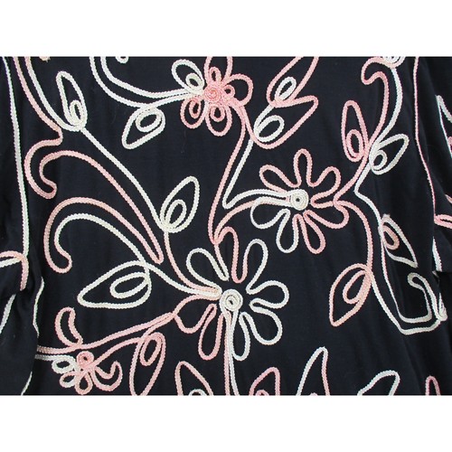 Lauren Michelle Blouse 2X Embroidered Tunic Floral Boho Art To Wear Artsy Pink - Picture 6 of 9
