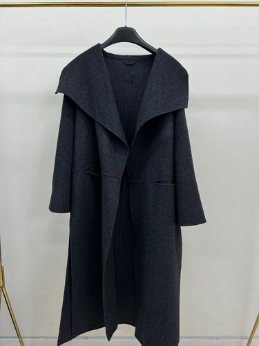 Toteme Womens New Large Lapel Autumn and Winter Long Commuter Woolen Coat - Picture 7 of 24