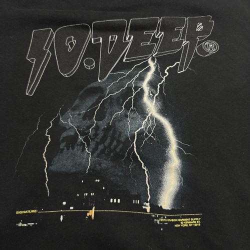 10. Deep Men's Lightning Skull Hoodie In Black Made In USA Size: M, Repaired - Picture 8 of 12