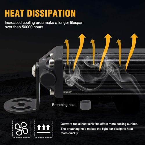 2x 7" Led Light bar Offroad Spot Yellow Driving Amber Fog Lamps Trucks ATV UTV - Picture 11 of 11