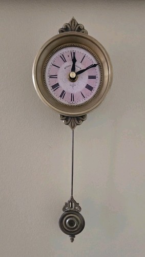 Vtg Thos Saville London 1862 Timeworks Crested Brass Pendulum Wall Clock-Works