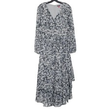 Vince Camuto Dress Maxi Asymmetrical Minimalist Classic Quiet Luxury Gray 2X