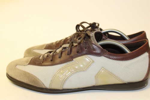Salvatore Ferragamo Canvas Leather Low Sneaker Mens Size 10.5 D Italy Made Shoes - Picture 12 of 24