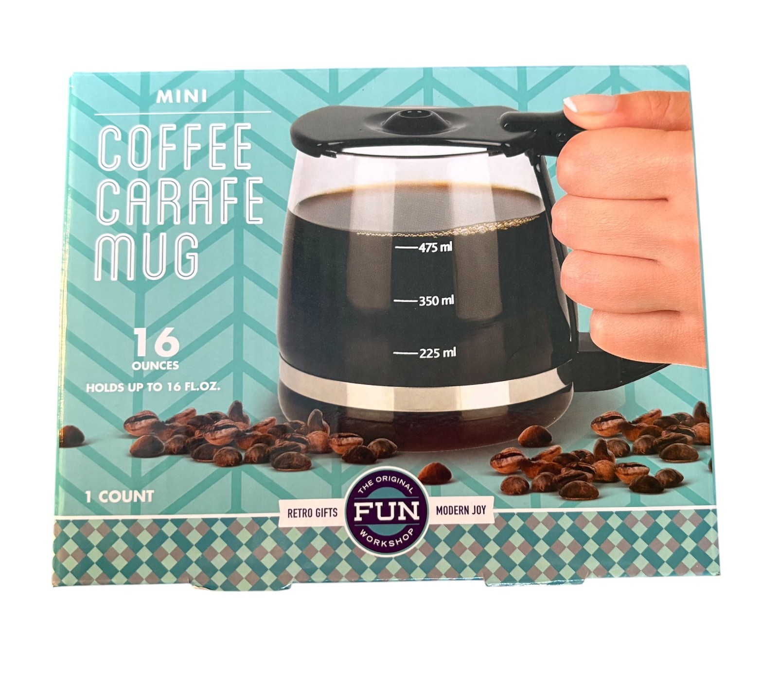 Mini Carafe Style Coffee Pot Shaped Mug Novelty- Holds Up To 16oz