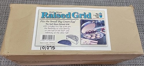 Big Green Egg Half Moon Raised Grid W/ Drip Pan Fits Small Green Egg