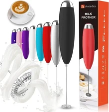 Handheld electric milk frother for coffee, matcha, hot chocolate, cappuccino