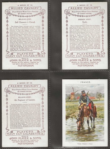 PLAYERS-FULL SET- ALLIED CAVALRY 1914 (X10 CARDS) ALL SCANNED - Picture 3 of 7
