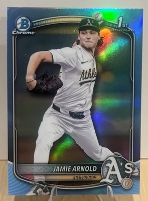 2025 Bowman Draft - Jamie Arnold 1st Bowman #BDC-30 Sky Blue Refractor