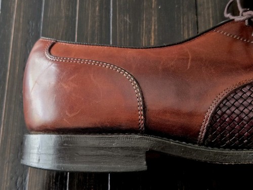 Allen Edmonds Men's Lauderdale Brown Leather Woven Vamp Cap Toe Dress Shoes 13D - Picture 7 of 21