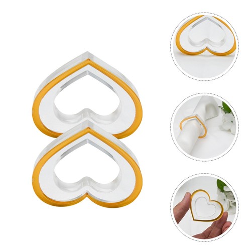 2 Pcs Serviettenring Herz Serviettenringe Dekorative Serviettenschnalle - Bild 4 von 12