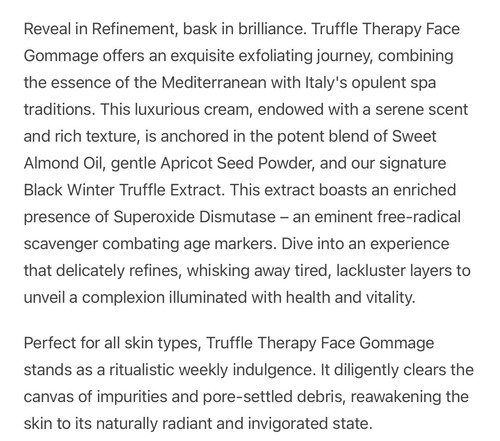 Skin & Co Truffle Therapy Polishing Micro Exfoliating FACE GOMMAGE 5.07oz/150ml - Picture 3 of 4