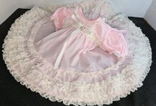 Vintage Mini World Pink Ruffled Full Circle Dress