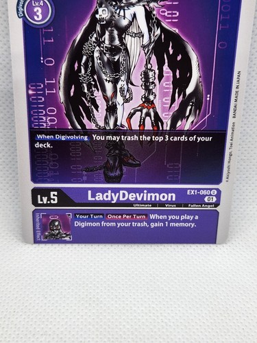 Ladydevimon EX1-060 Digimon Classic Collection Card Uncommon Purple Ultimate NM - Picture 3 of 6