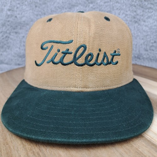 Vintage Titleist Hat Cap Fitted 7 1/8 Brown Green Pro Footjoy New Era Made USA - Picture 1 of 8