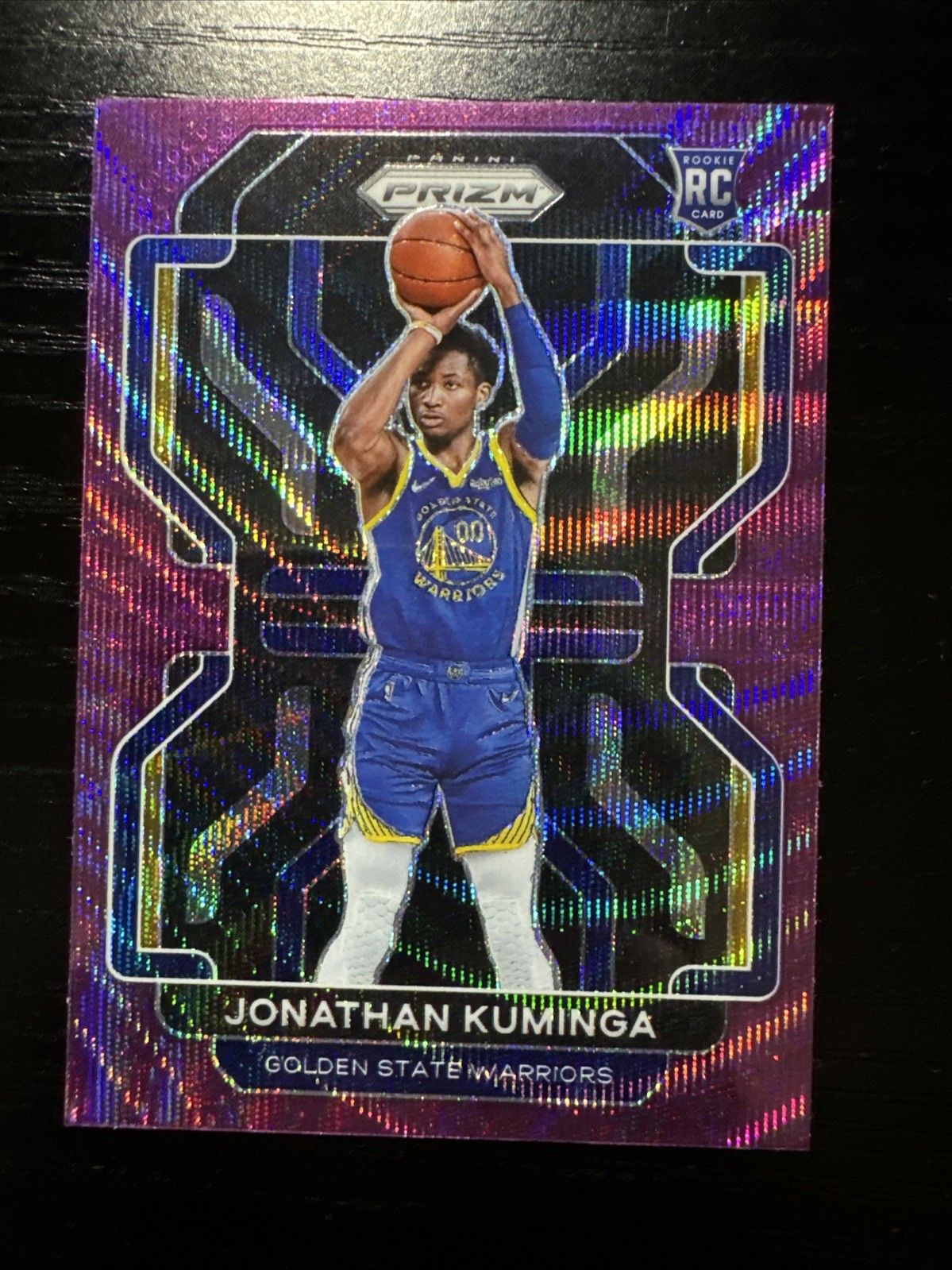 2021-22 Panini Prizm Jonathan Kuminga #307 Purple Wave Prizm RC Warriors NBA