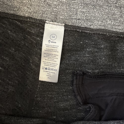 Ivivva Lululemon Girls Sz 14 Joggers Leggings Pants Gray Black VGC - Picture 4 of 5