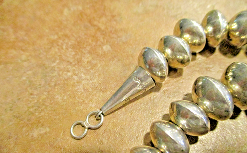 23" VERFÜHRERISCHE Vintage Navajo abgestuft Sterling gestempelt Design UNTERTASSE Halskette - Bild 8 von 17