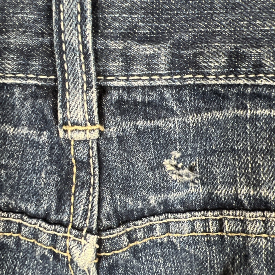 Pantalones Cortos de Denim Avirex Para Hombres 36 De Colección Y2K Bordados Sueltos Pantalones Cortos Aflicción Foto 3 de 4