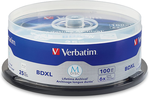 M DISC BDXL 100GB 6X Blank Blu-Ray Recordable Media 25Pk Spindle Branded Surface - Afbeelding 5 van 5