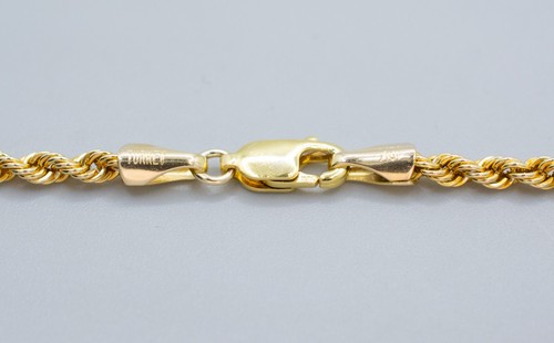 (MA5) Collar de cadena de cuerda de 22" de oro amarillo de 10K 5,5 gramos 2,5 mm - Imagen 4 de 5