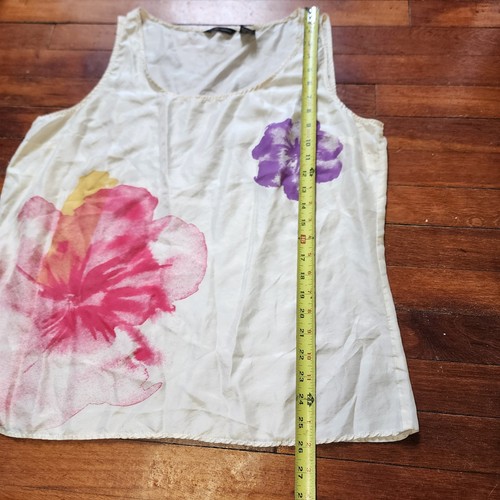 New York & Company Women 100% Silk Floral Cami Top Blouse Shirt XLarge - Picture 3 of 6